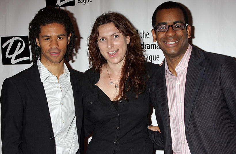 Chad Goodridge, Annie Dorsen and Daniel Breaker at the 74th Annual Drama League Awards Ceremony in New York.