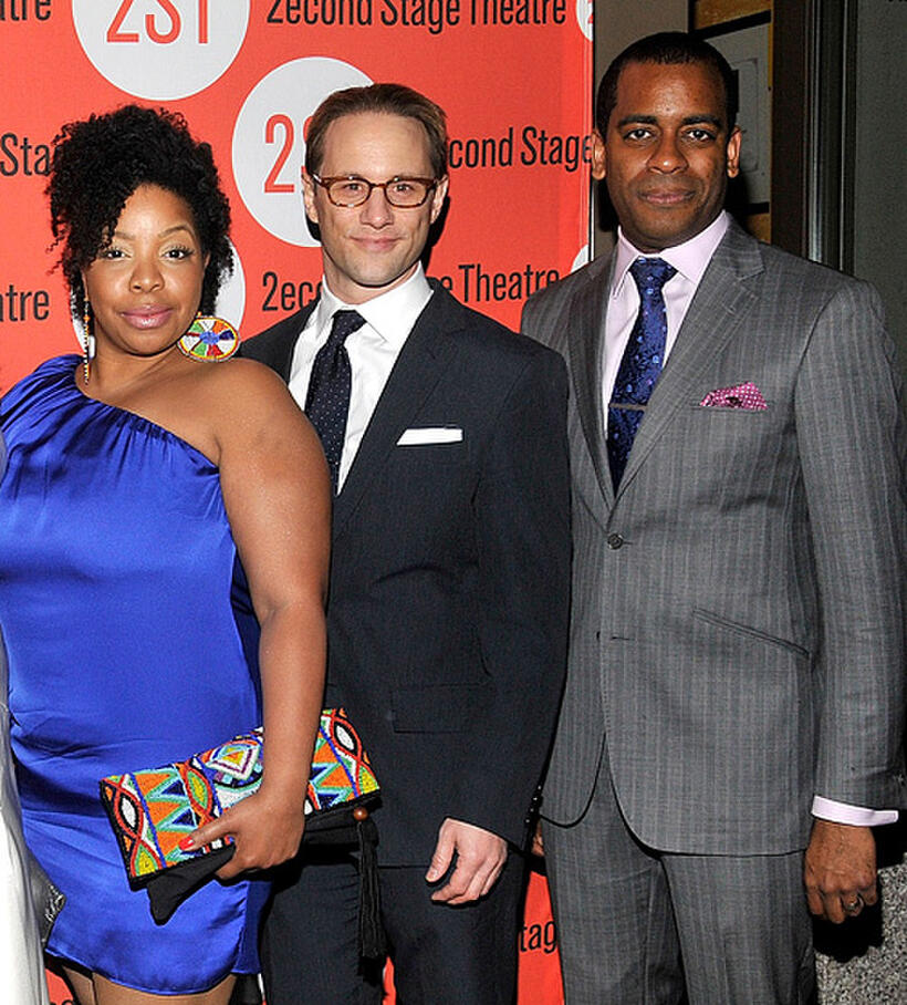 Kimberly Hebert Gregory, Kevin Isola and Daniel Breaker at the after party of the Off-Broadway Opening Night of "By The Way, Meet Vera Stark" in New York.