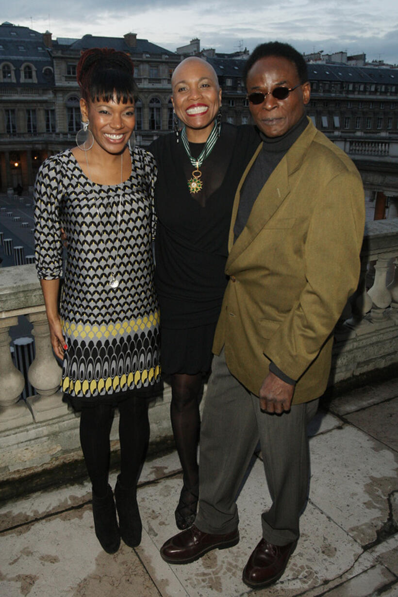 China Moses, Dee Dee Bridgewater and Malick Bowens at the award ceremony of "Knight of the Order of Arts and Letters."