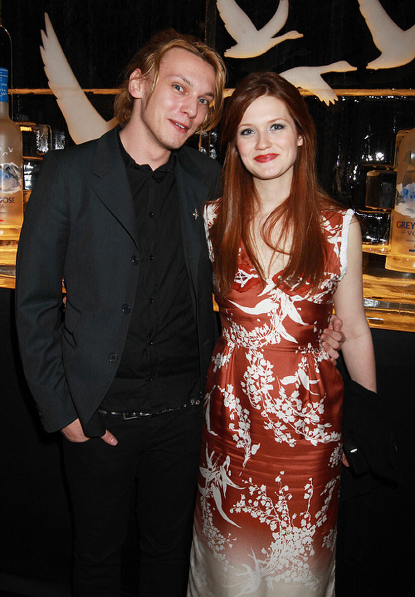 Jamie Campbell Bower and Bonnie Wright at the after party of the Soho House Grey Goose in London.