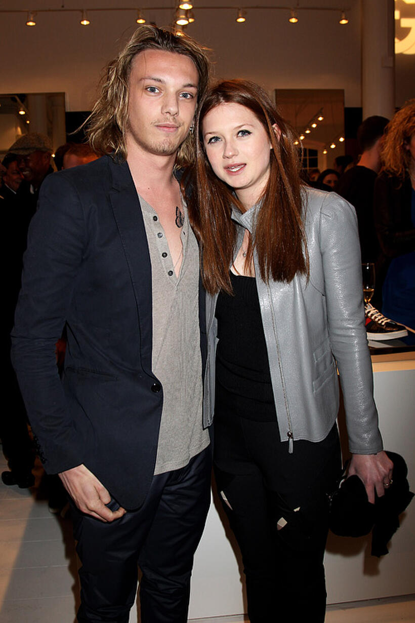 Jamie Campbell Bower and Bonnie Wright at the Gucci Icon Temporary store opening in London.