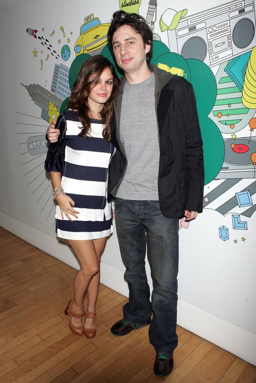 Rachel Bilson and Zach Braff at the MTV's Total Request Live.