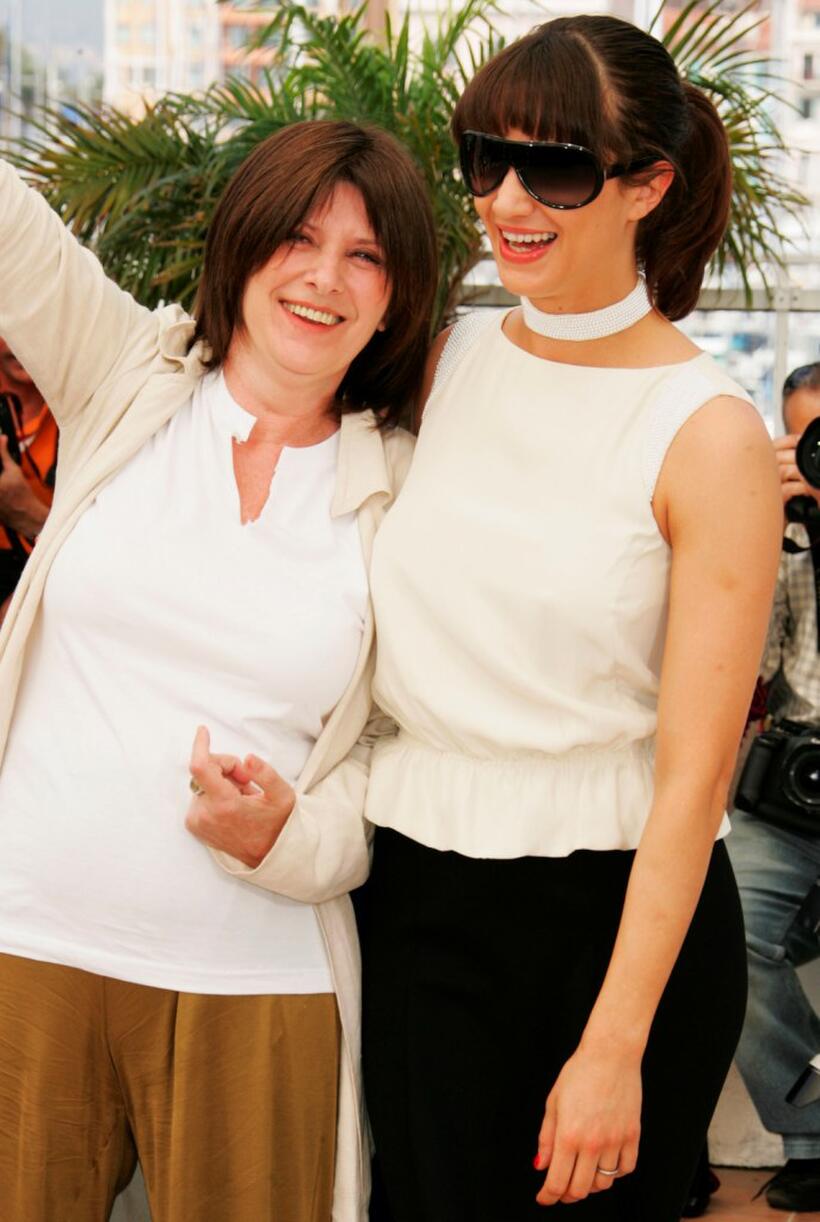 Catherine Breillat and Asia Argento at the photocall to promote "Une Vieille Maitresse" at the Palais des Festivals during the 60th International Cannes Film Festival.