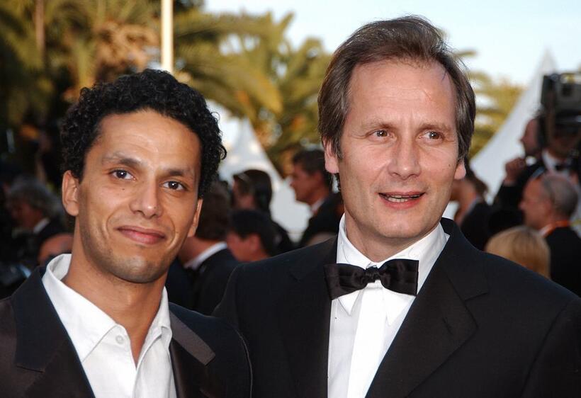 Sami Bouajila and Hippolyte Girardot at the screening of "Les Egares" at Palais des Festivals during the 56th Cannes film festival.