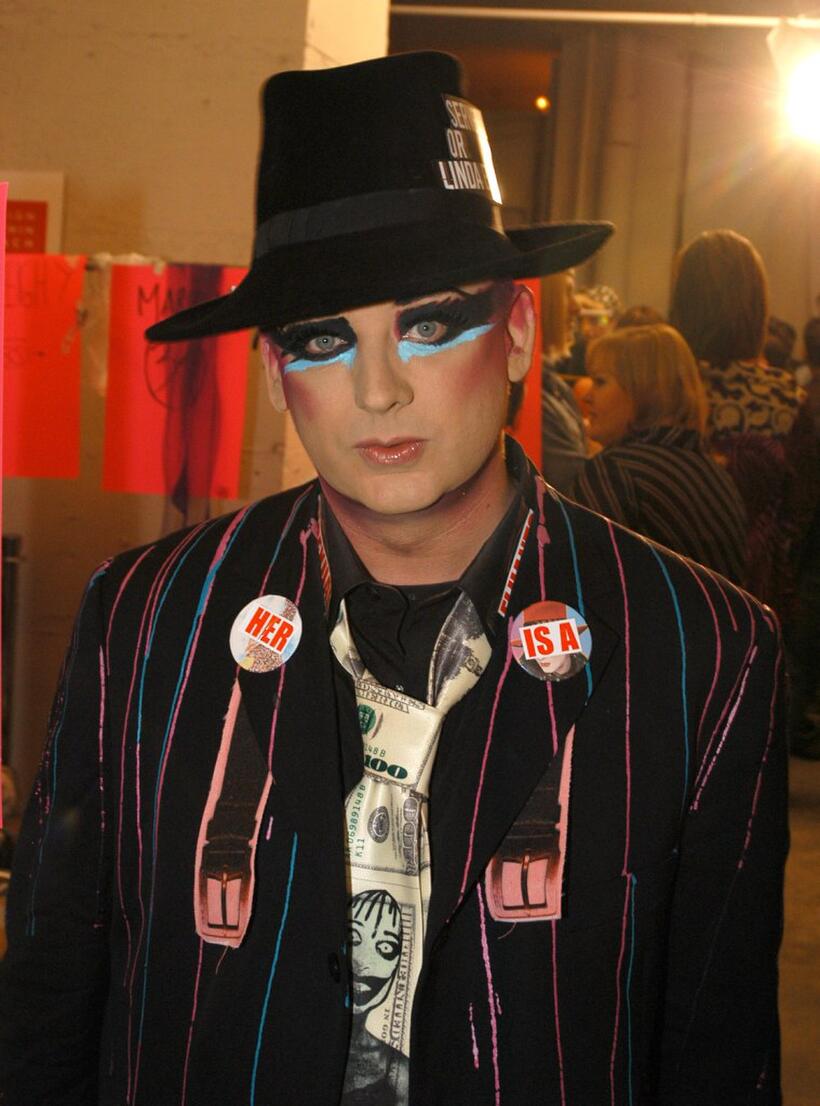Boy George at the Heatherette fashion show during the Olympus Fashion Week.