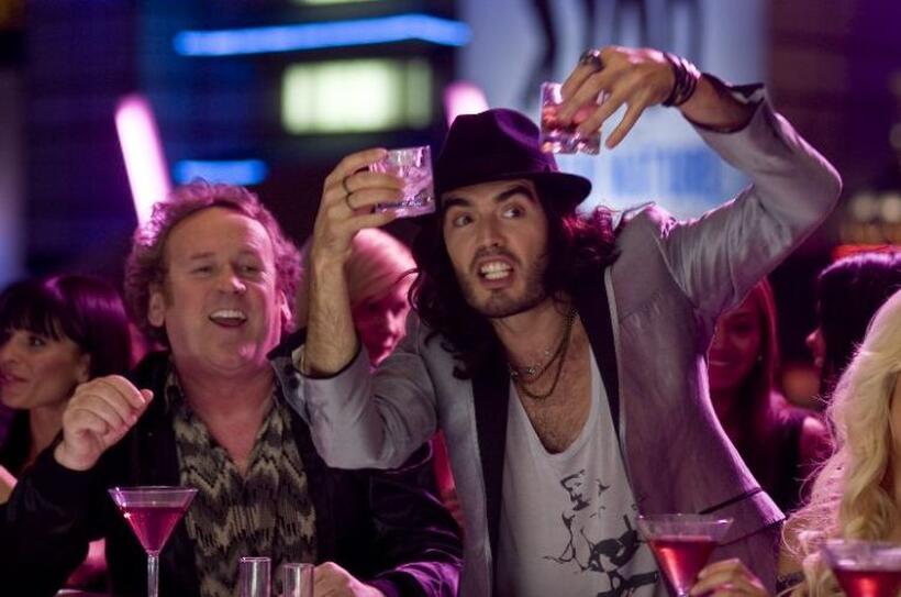 Colm Meaney as Jonathan and Russell Brand as Aldous in "Get Him to the Greek."