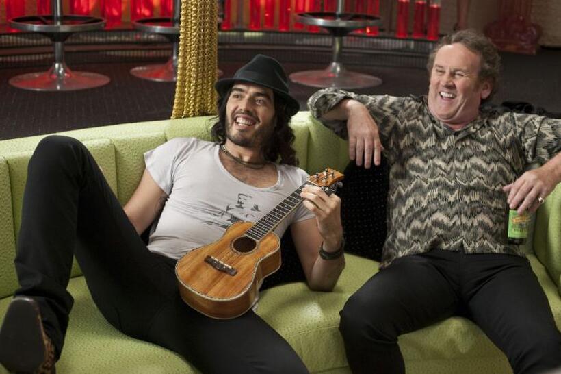 Russell Brand as Aldous and Colm Meaney as Jonathan in "Get Him to the Greek."