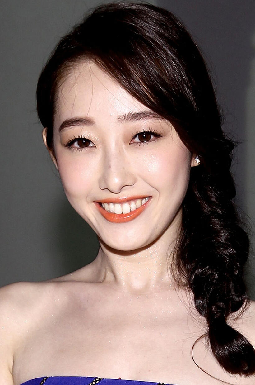 Jiang Mengie at the Tadashi Shoji fashion show in New York City.