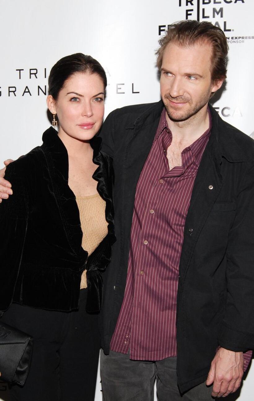 Lara Flynn Boyle and Ralph Fiennes at the press conference during the 5th Annual Tribeca Film Festival, for the film "Land Of The Blind".