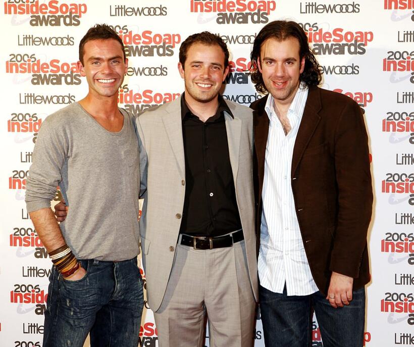 Daniel Brocklebank, Charlie Kemp and Liam O'Brien at the Inside Soap Awards 2006.