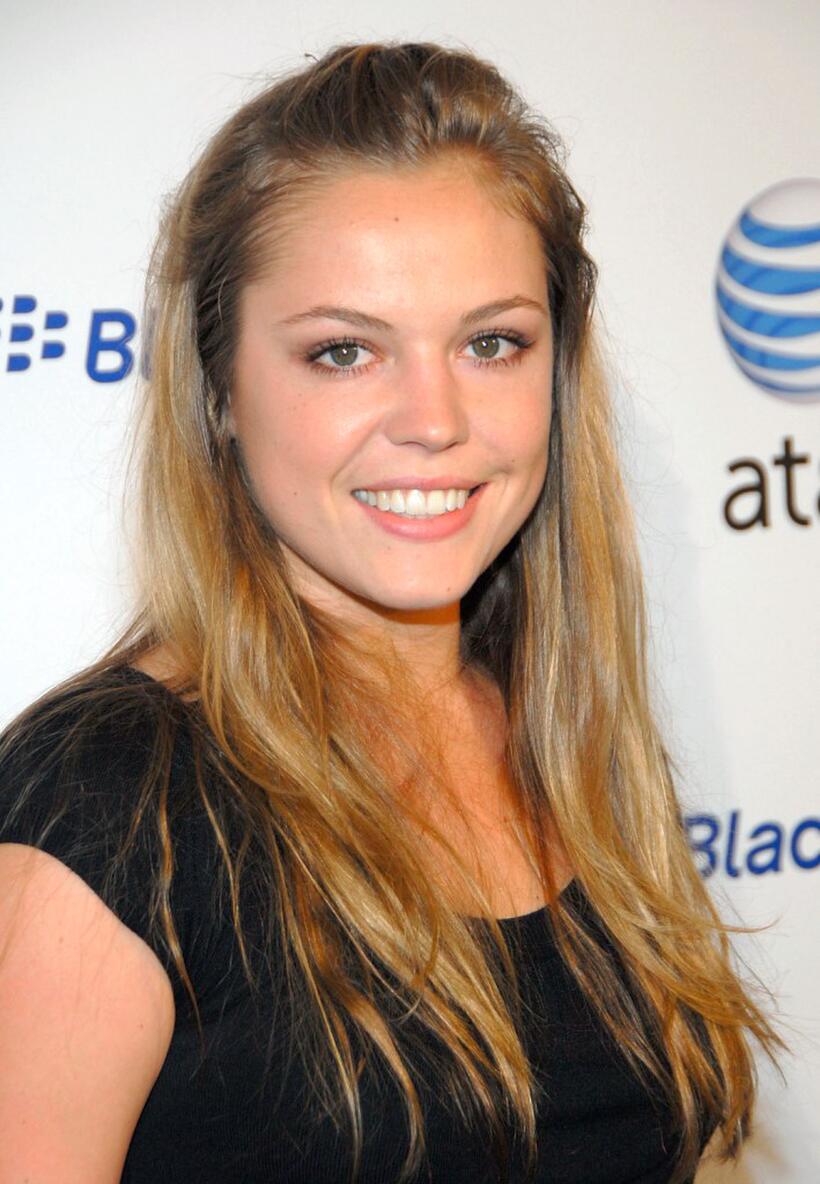 Agnes Bruckner at the launch party for the new BlackBerry Curve.