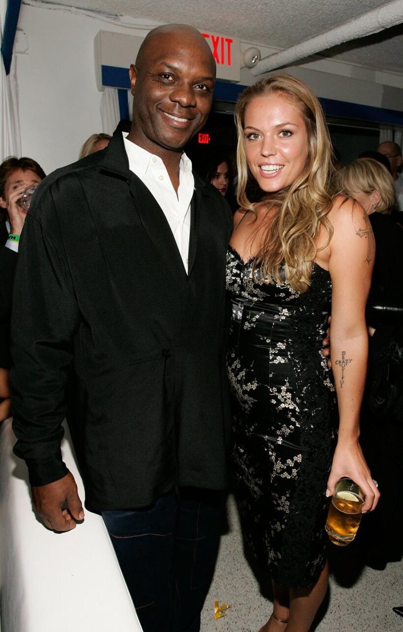 Robert Wisdom and Agnes Bruckner at the after party of "Haven."