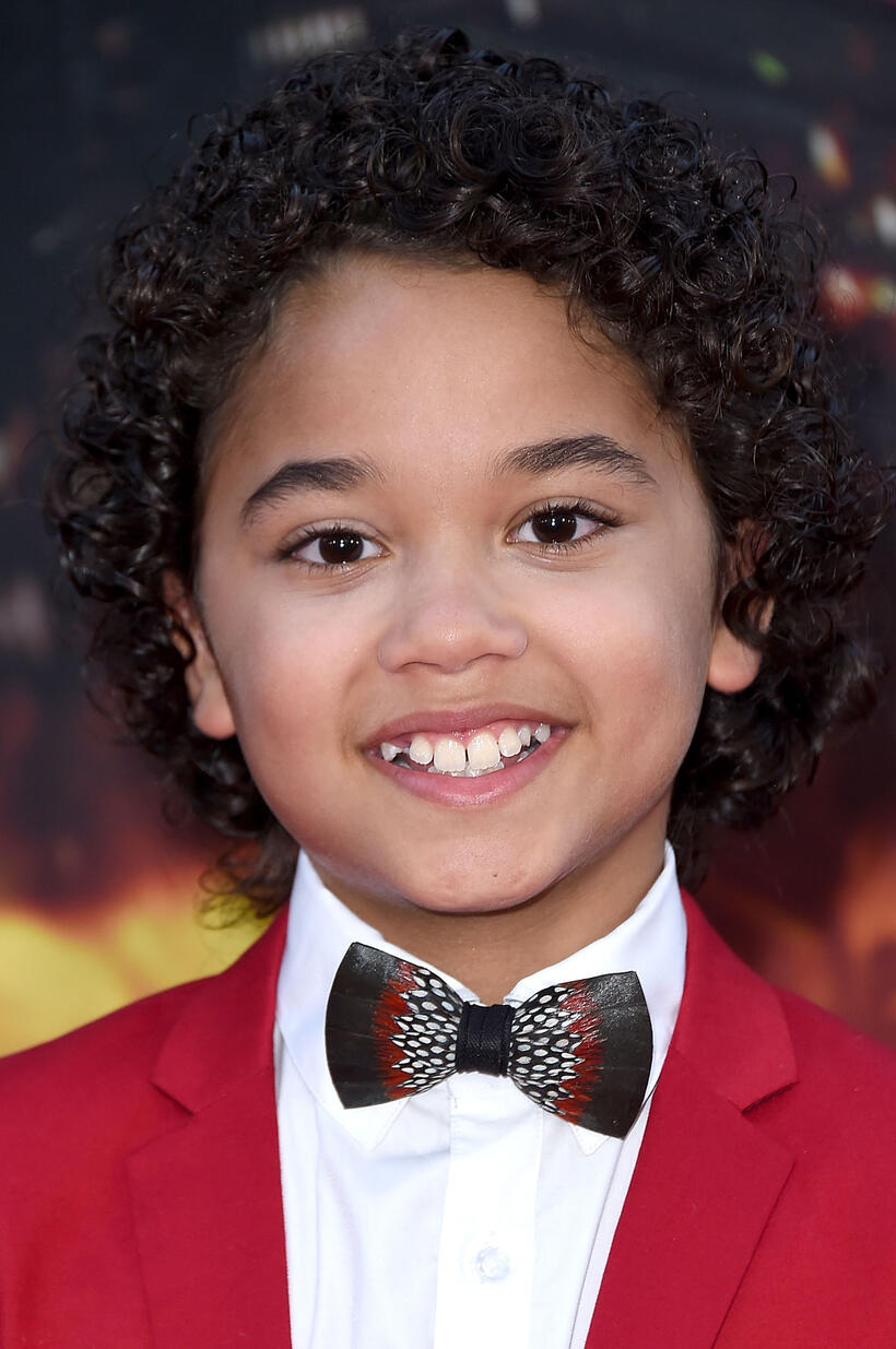 Noah Cottrell at the "Skyscraper" New York premiere.