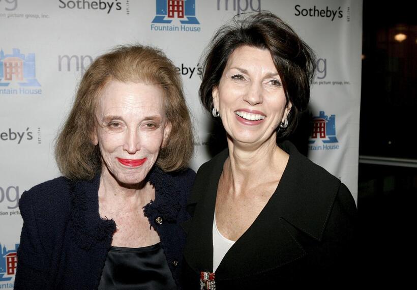 Helen Gurley Brown and Pamela Fiori at the auction of photographer Francesco Scavullo's work benefiting Fountain House.