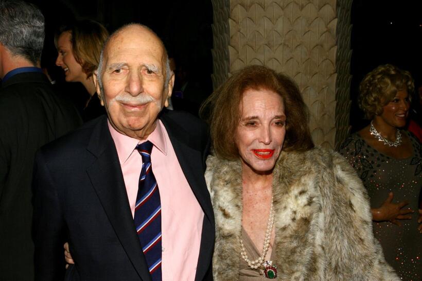 David Brown and Helen Gurley Brown at the after party of the opening night of "Dirty Rotten Scoundrels."