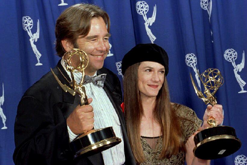 Beau Bridges and Holly Hunter at the Emmy awards.
