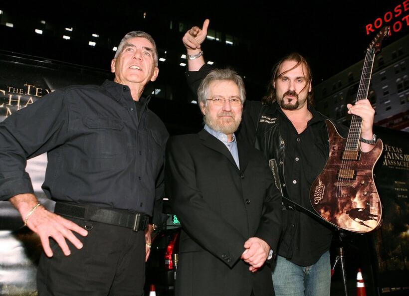 R. Lee Ermey, Producer Tobe Hooper and Andrew Bryniarski at the premiere of "Texas Chainsaw Massacre: The Beginning."