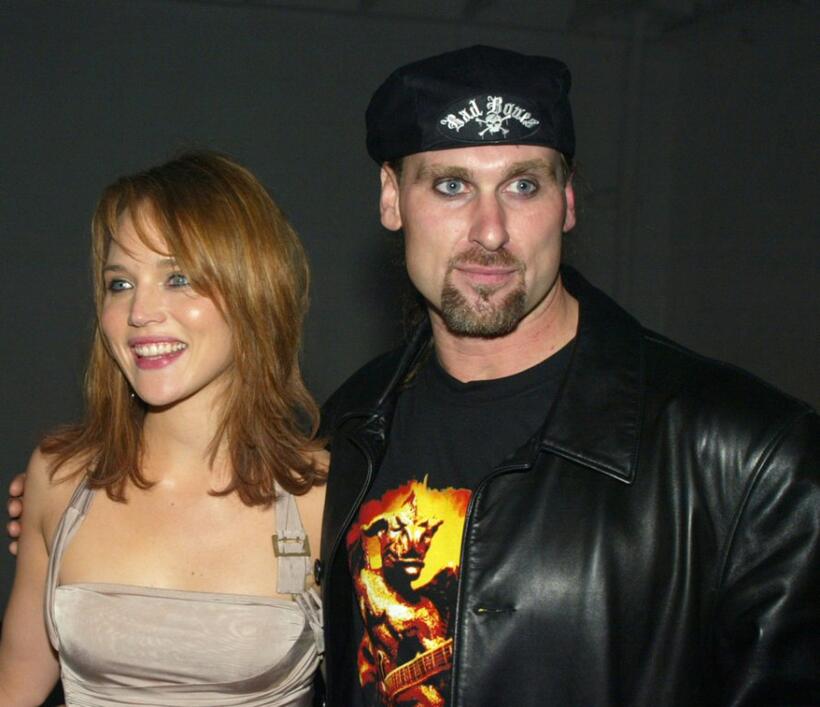 Erica Leerhsen and Andrew Bryniarski at the after party of the premiere of "The Texas Chainsaw Massacre."