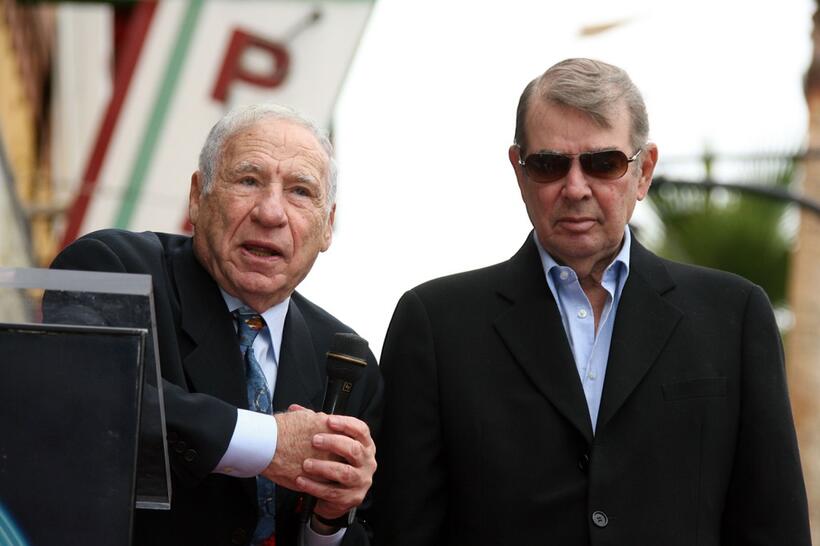 Mel Brooks and Alan Ladd Jr. at the Hollywood Walk Of Fame.