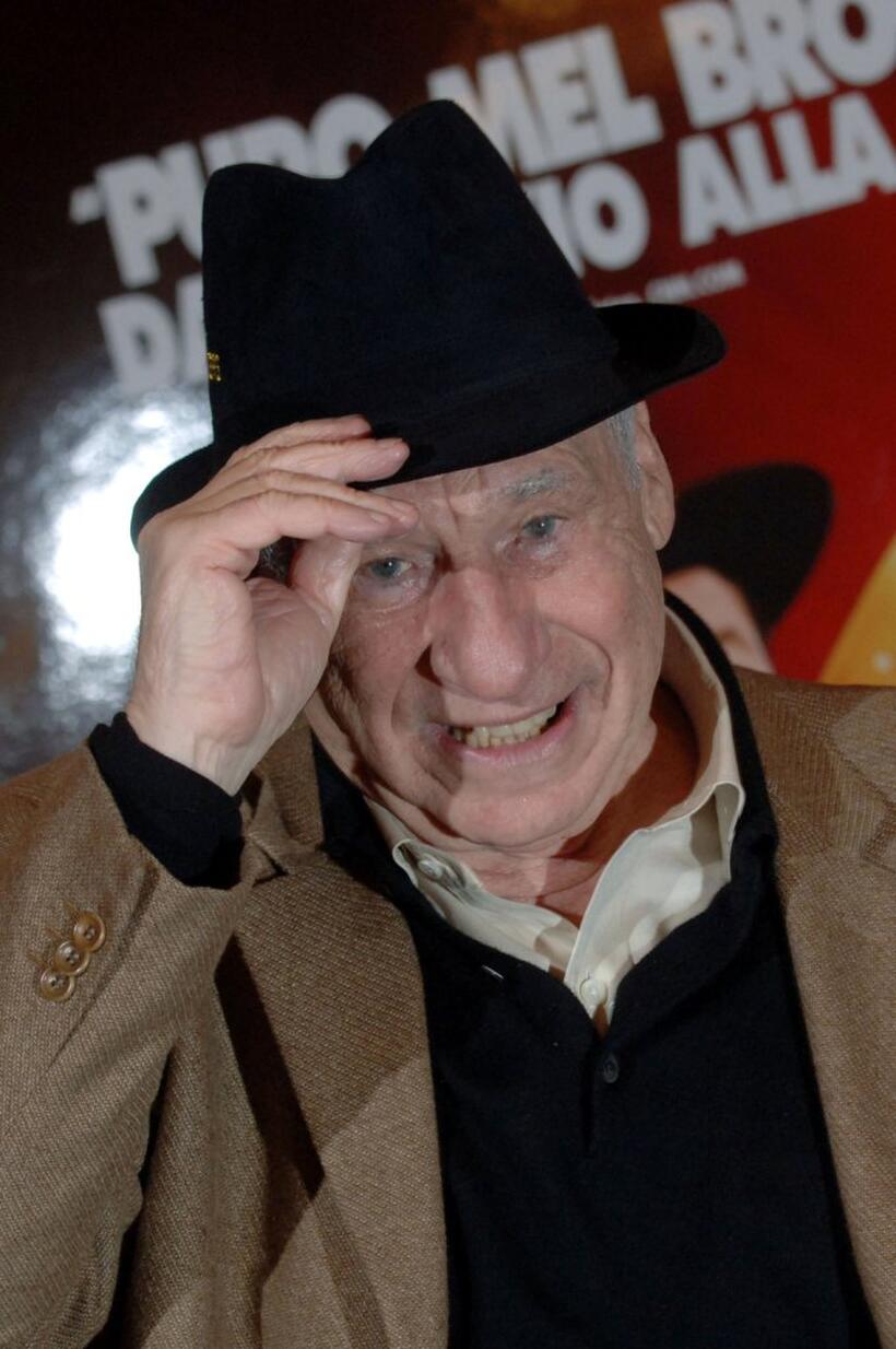 Mel Brooks at the St Regis Grand Hotel poses for the film version of "The Producers".