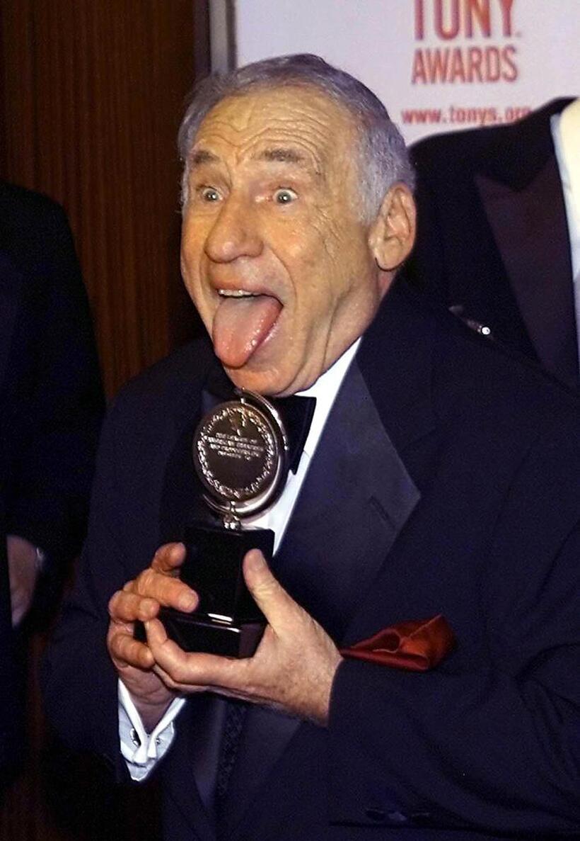 Mel Brooks at Radio City Music Hall in New York receiving his Tony award for "The Producers".