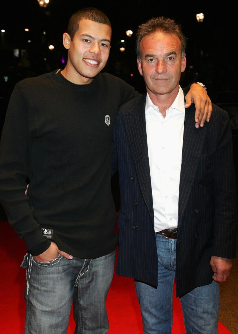 Nick Broomfield and Elliot Ruiz at the premiere of "Battle for Haditha" during the BFI 51st London Film Festival.