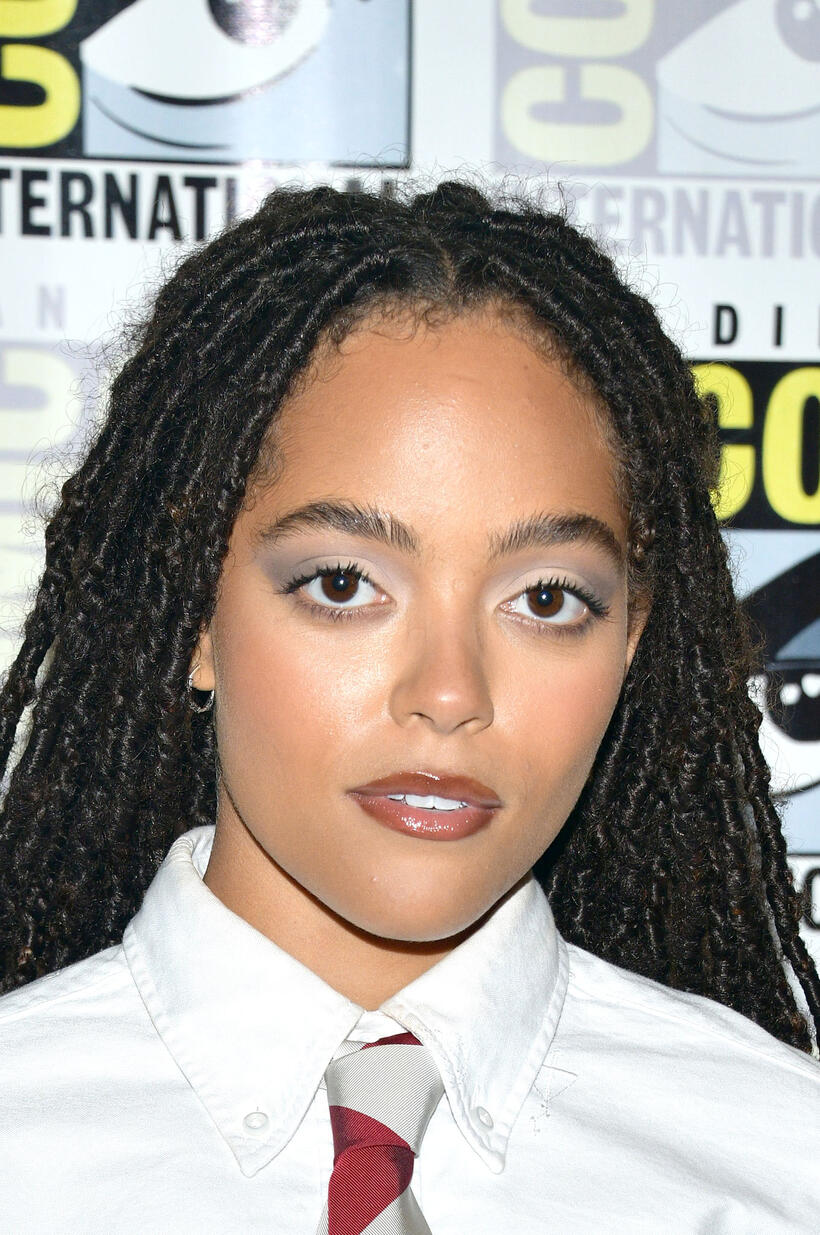 Quintessa Swindell at the 2022 Comic-Con International: San Diego "Black Adam" press line.