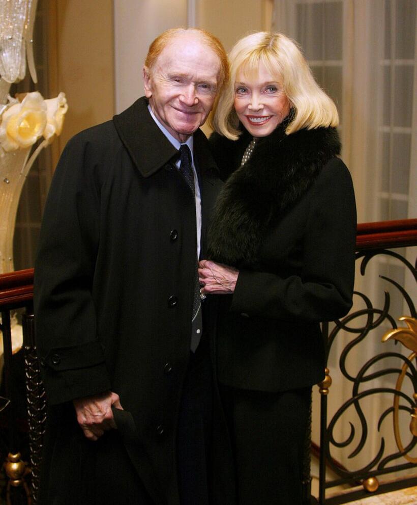 Red Buttons and Jane Wooster Scott at the Carol Channing birthday celebration.