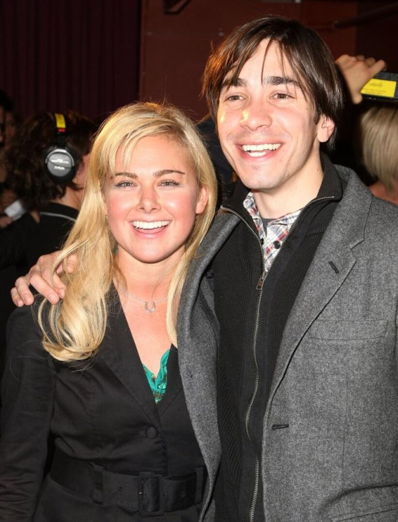 Laura Bell Bundy and Justin Long at the after party for opening night of the 8th Annual 24 Hour Plays on Broadway.