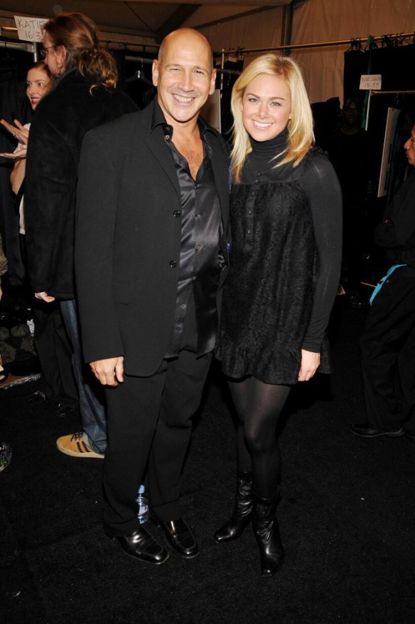 Carmen Marc Valvo and Laura Bell Bundy at the Mercedes-Benz Fashion Week Fall 2008.