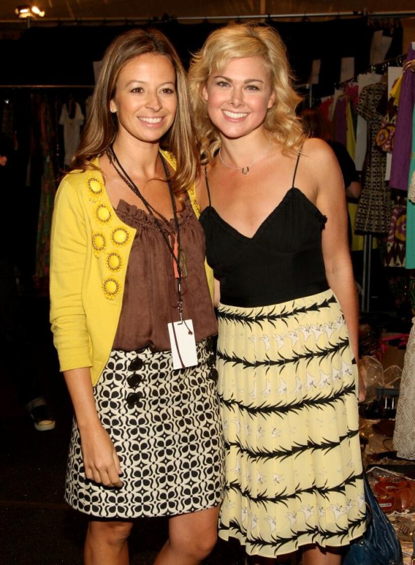 Michelle Smith and Laura Bell Bundy at the Mercedes-Benz Fashion Week.