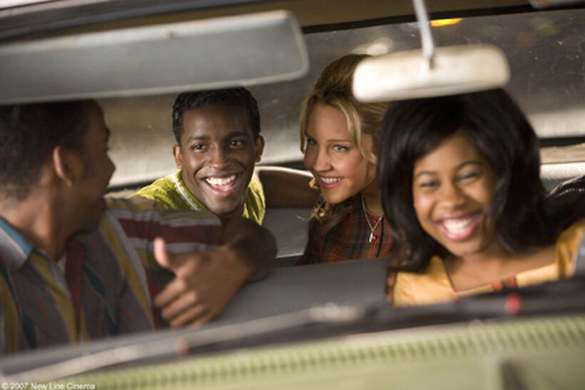 Christopher Robinson as Jermaine, Elijah Kelley, Amanda Bynes and Sarah Francis as Janetta in "Hairspray."