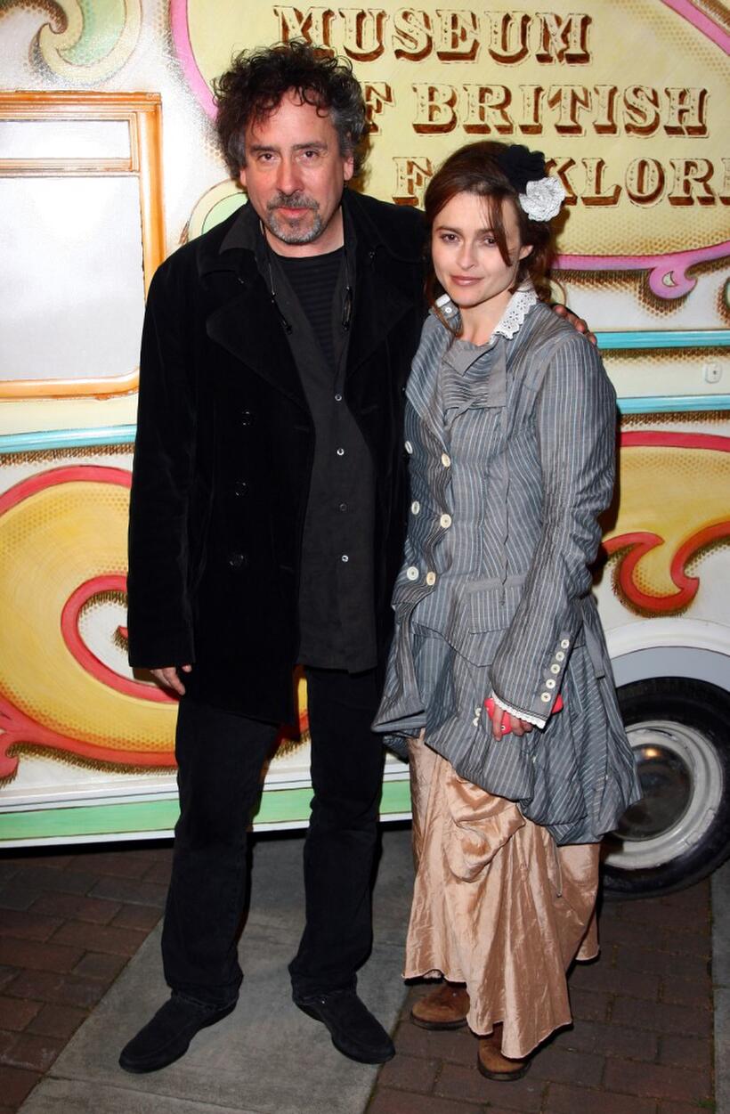 Tim Burton and Helena Bonham Carter at the Folklore Fete party.