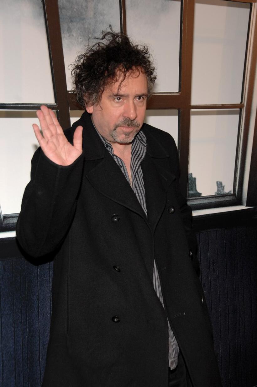 Tim Burton at the premiere of "Sweeney Todd."