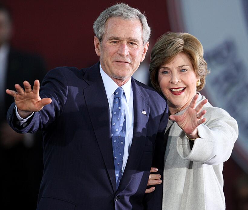 George W. Bush and Mrs. Laura Bush at the Welcome Home Celebration Tuesday.