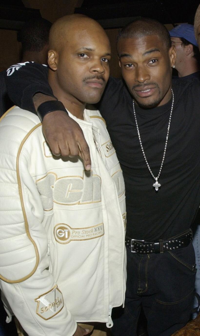 Reggie Rock Bythewood and Tyson Beckford at the after party of the premiere of "Biker Boyz."
