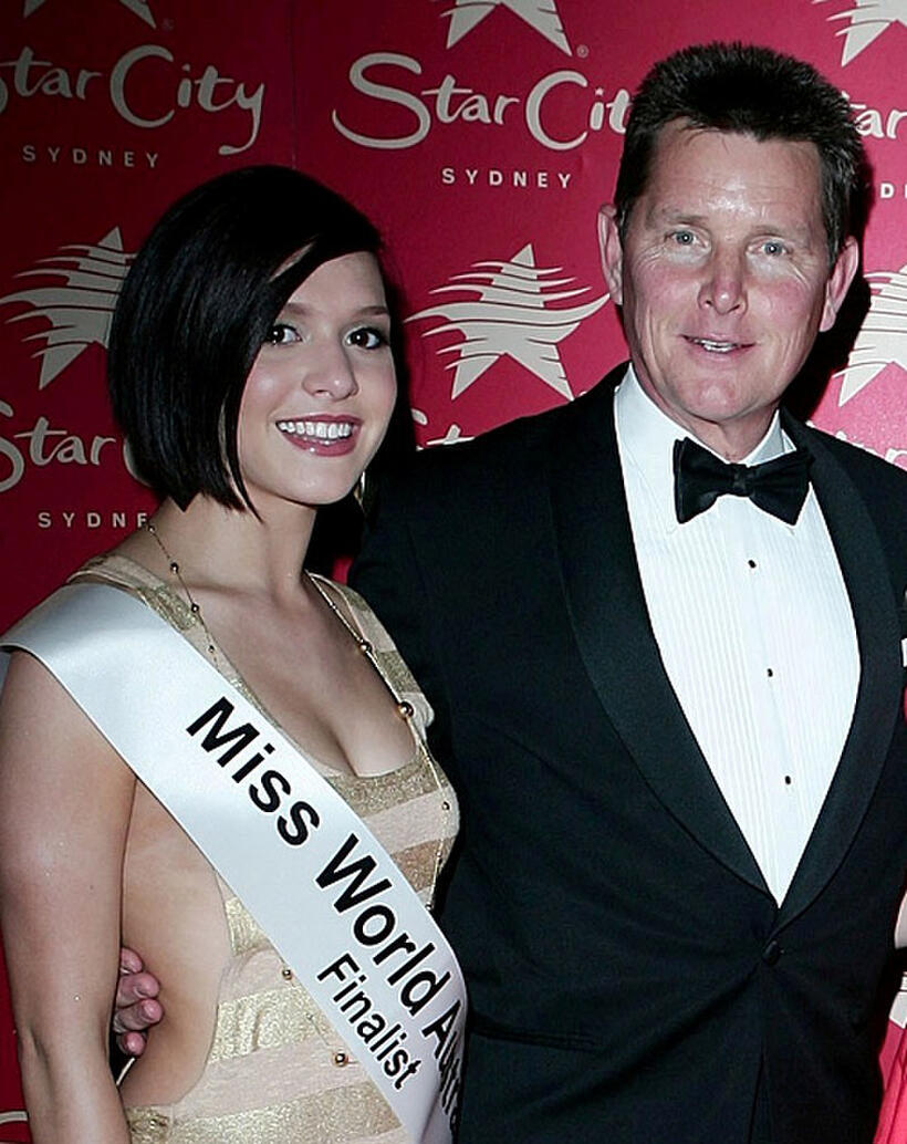 Tom Burlinson and Guest at the official crowning of Miss World Australia 2009.