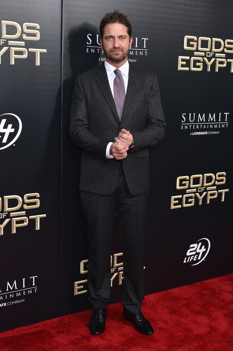 Gerard Butler at the New York premiere of "Gods of Egypt."