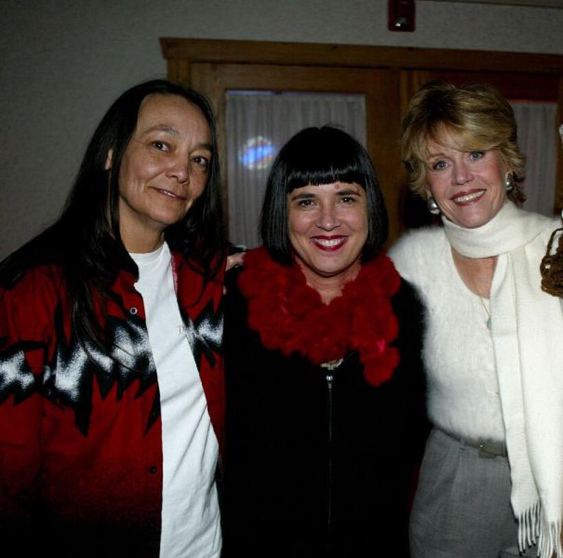 Tantoo Cardinal, Eve Ensler and Jane Fonda at the premiere of "Until the Violence Stops."