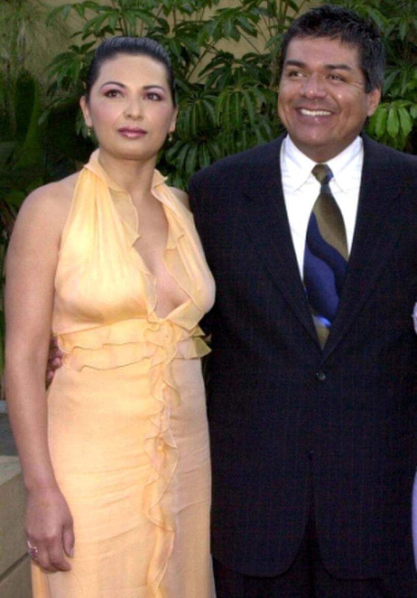 Elpidia Carrillo and George Lopez at the premiere of "Bread and Roses."