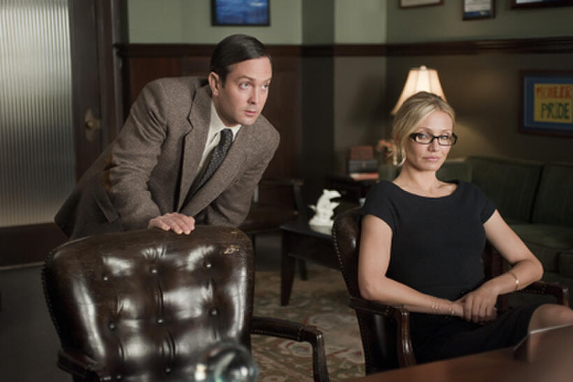 Thomas Lennon as Carl Halabi and Cameron Diaz as Elizabeth Halsey in ``Bad Teacher.''