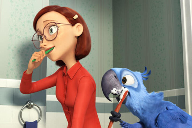 Linda and Blu in "Rio."