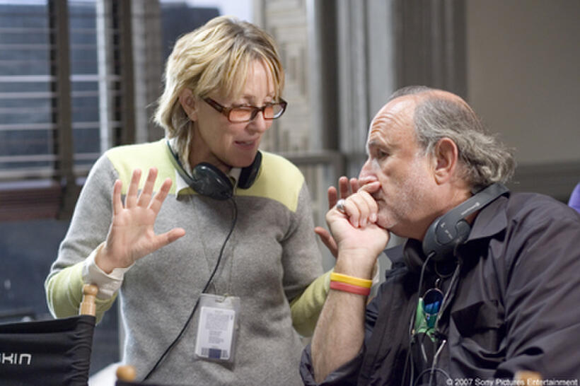Producers Laura Ziskin and Avi Arad on the set of "Spider-Man 3."