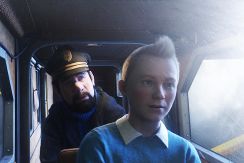 Captain Haddock and Tintin in ``The Adventures of Tintin.''