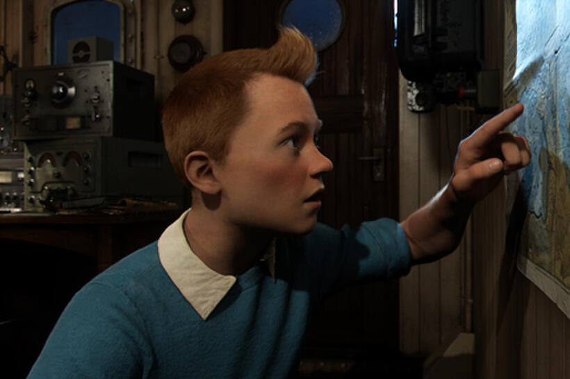 Tintin in ``The Adventures of Tintin.''