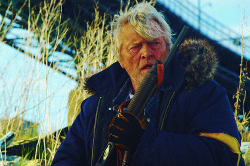 Rutger Hauer as Hobo in ``Hobo with a Shotgun.''