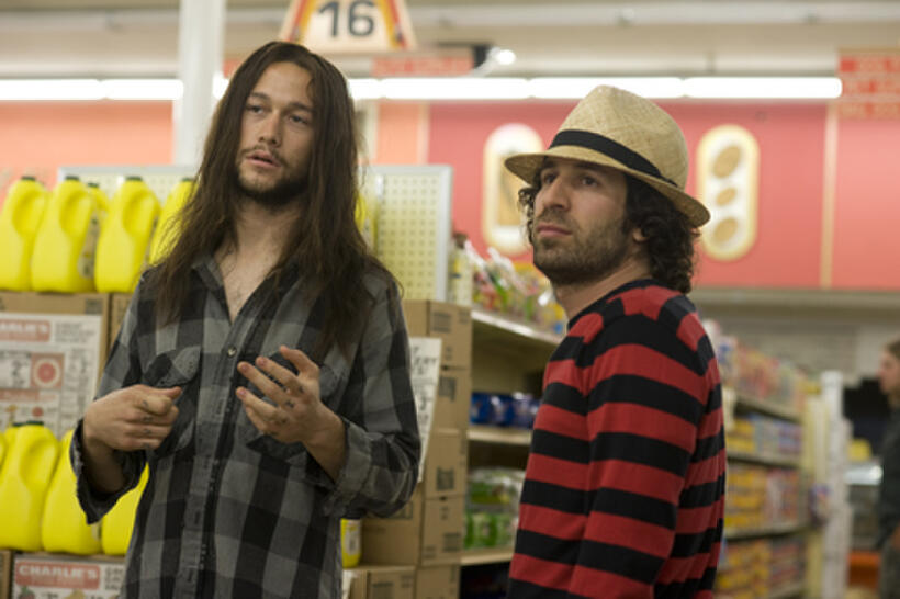 Joseph Gordon-Levitt and Spencer Susser on the set of ``Hesher.''
