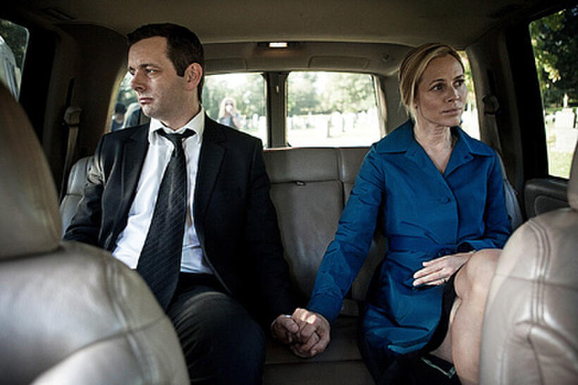 Michael Sheen as Bill Carroll and Maria Bello as Kate Carroll in ``Beautiful Boy.''