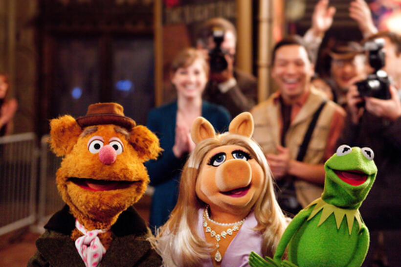 Fozzie Bear, Miss Piggy and Kermit the Frog in ``The Muppets.''