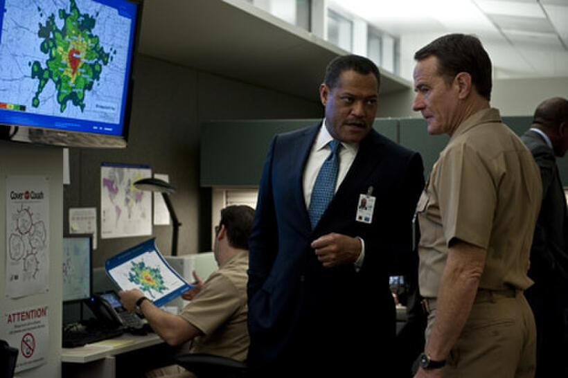 Laurence Fishburne as Dr. Ellis Cheever and Bryan Cranston as Lyle Haggerty in ``Contagion.''